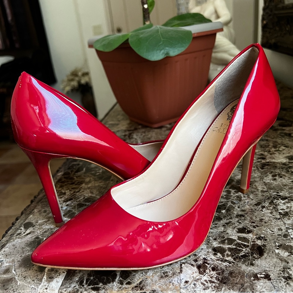 Vince Camuto Red Patent Leather Stiletto Heels